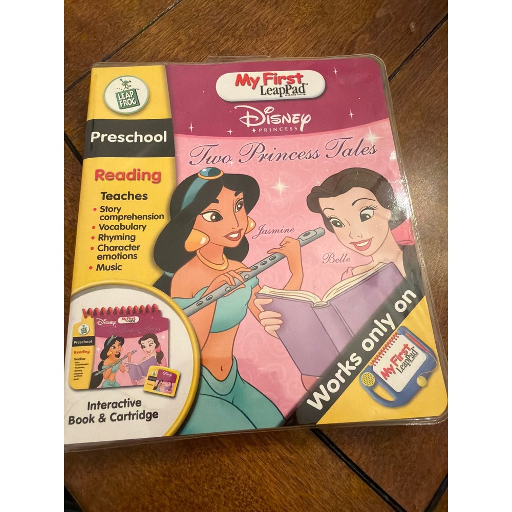 LeapFrog My First LeapPad Disney Princess Two Princess Tales Jasmine Belle NEW